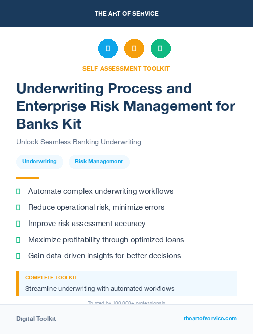 Underwriting Process and Enterprise Risk Management for Banks Kit