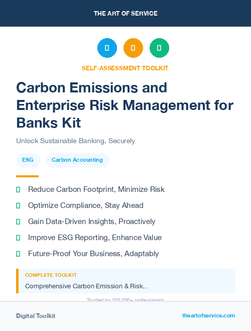Carbon Emissions and Enterprise Risk Management for Banks Kit