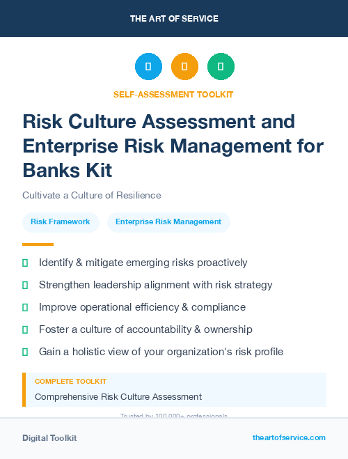 Risk Culture Assessment and Enterprise Risk Management for Banks Kit