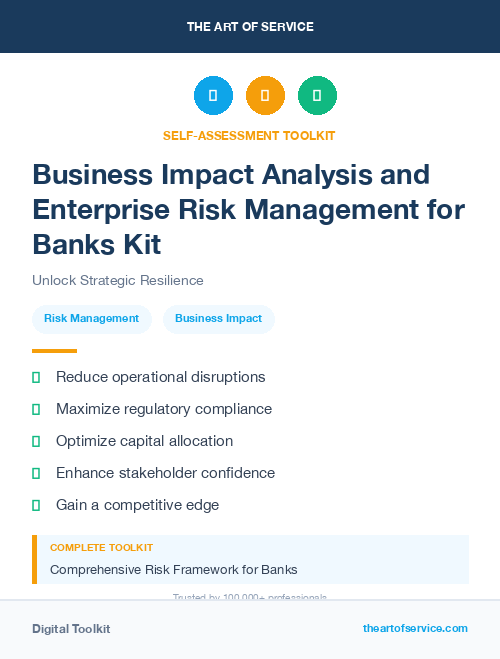 Business Impact Analysis and Enterprise Risk Management for Banks Kit