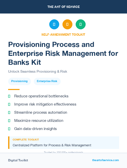 Provisioning Process and Enterprise Risk Management for Banks Kit