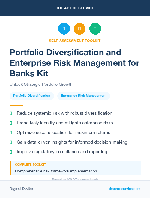 Portfolio Diversification and Enterprise Risk Management for Banks Kit