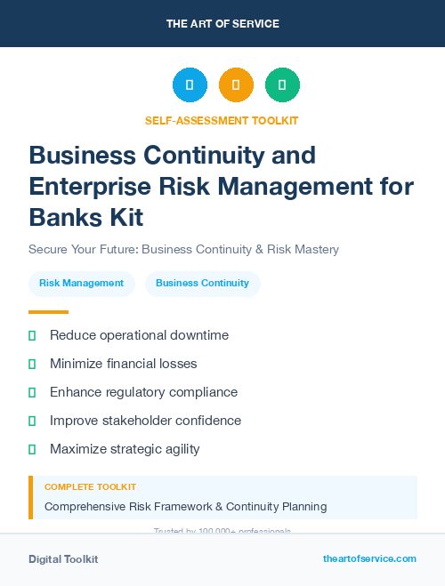 Business Continuity and Enterprise Risk Management for Banks Kit