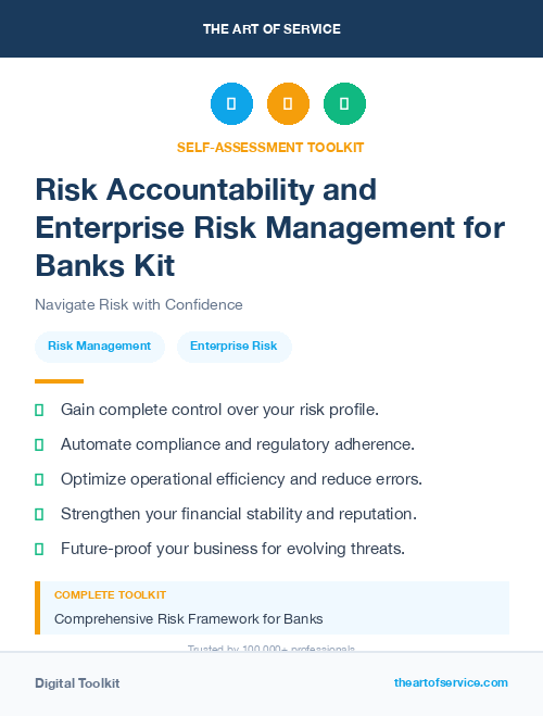 Risk Accountability and Enterprise Risk Management for Banks Kit