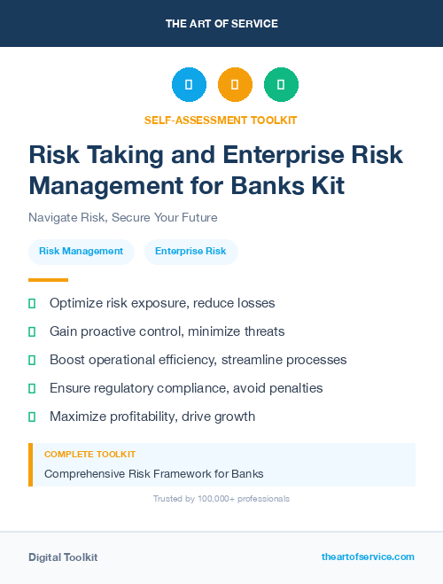 Risk Taking and Enterprise Risk Management for Banks Kit