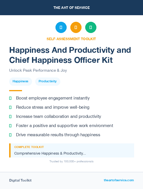 Happiness And Productivity and Chief Happiness Officer Kit