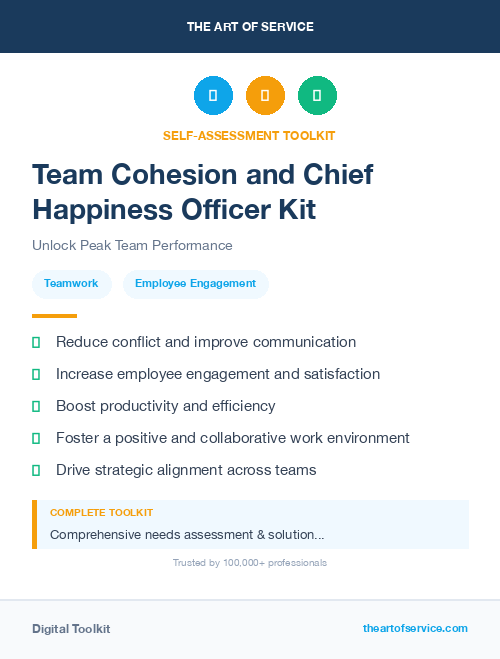 Team Cohesion and Chief Happiness Officer Kit