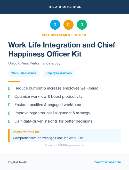 Work Life Integration and Chief Happiness Officer Kit