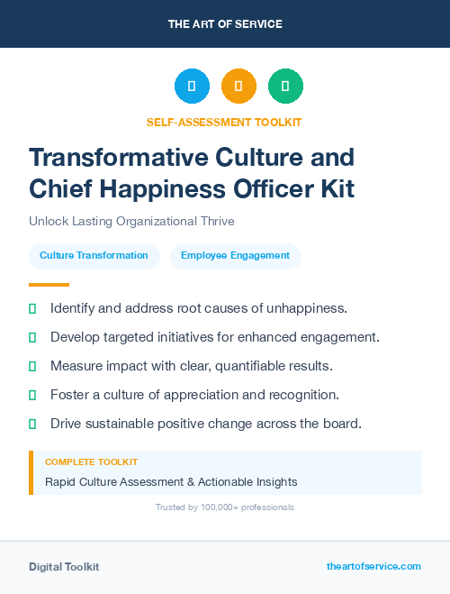 Transformative Culture and Chief Happiness Officer Kit
