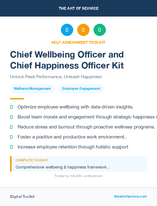 Chief Wellbeing Officer and Chief Happiness Officer Kit