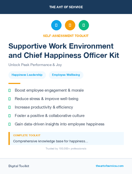 Supportive Work Environment and Chief Happiness Officer Kit