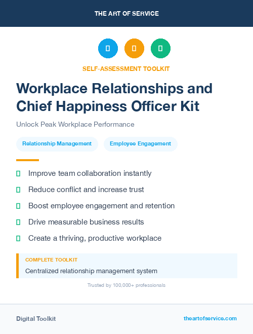 Workplace Relationships and Chief Happiness Officer Kit