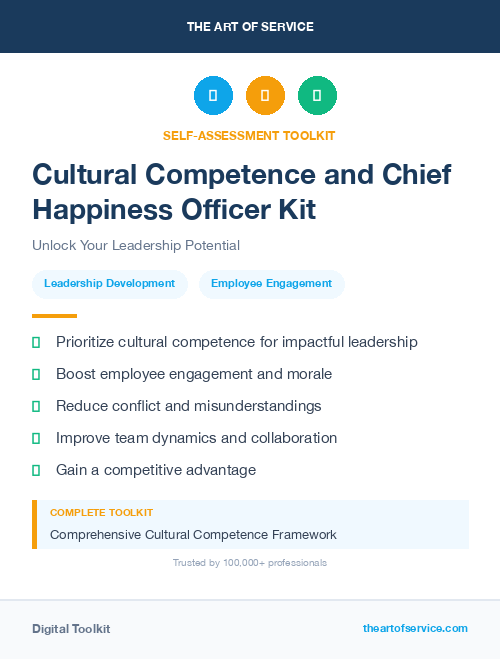 Cultural Competence and Chief Happiness Officer Kit
