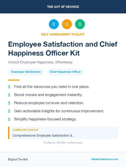 Employee Satisfaction and Chief Happiness Officer Kit