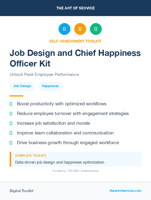 Job Design and Chief Happiness Officer Kit