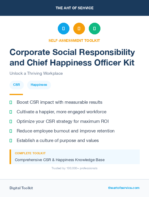 Corporate Social Responsibility and Chief Happiness Officer Kit