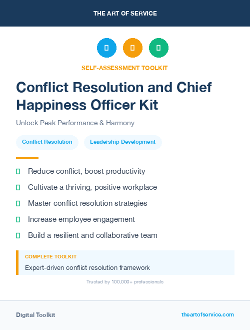 Conflict Resolution and Chief Happiness Officer Kit