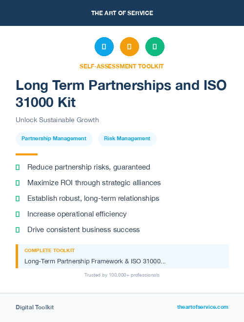 Long Term Partnerships and ISO 31000 Kit