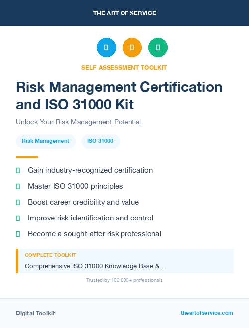 Risk Management Certification and ISO 31000 Kit