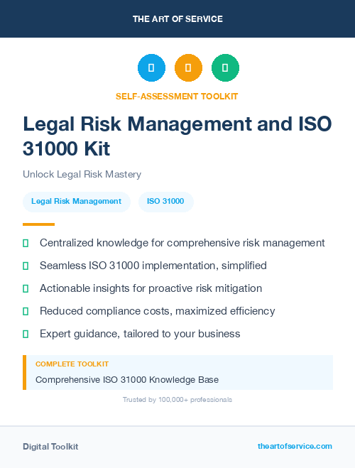 Legal Risk Management and ISO 31000 Kit