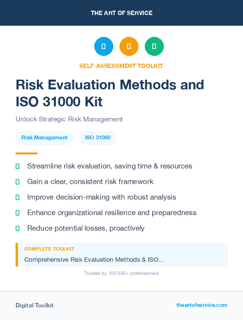 Risk Evaluation Methods and ISO 31000 Kit