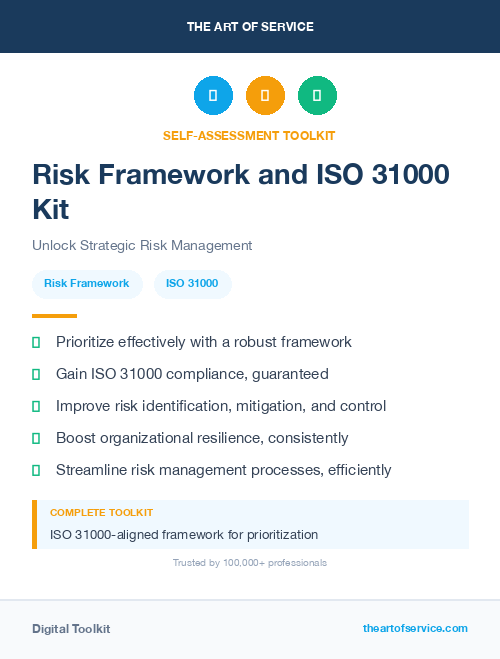 Risk Framework and ISO 31000 Kit