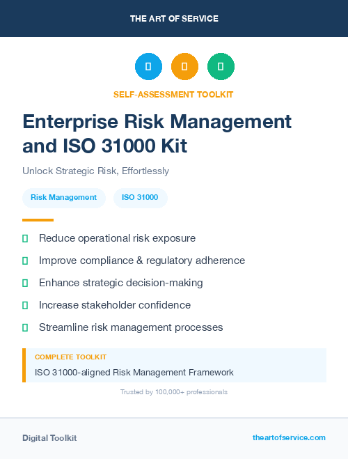 Enterprise Risk Management and ISO 31000 Kit