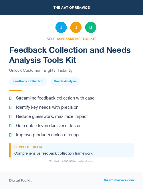 Feedback Collection and Needs Analysis Tools Kit