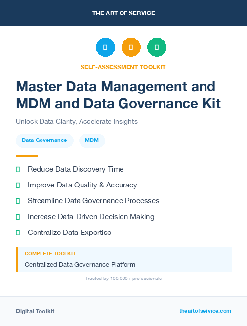 Master Data Management and MDM and Data Governance Kit