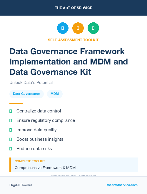 Data Governance Framework Implementation and MDM and Data Governance Kit