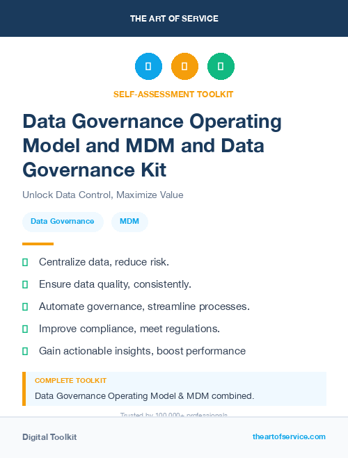 Data Governance Operating Model and MDM and Data Governance Kit