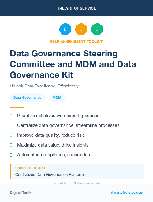 Data Governance Steering Committee and MDM and Data Governance Kit