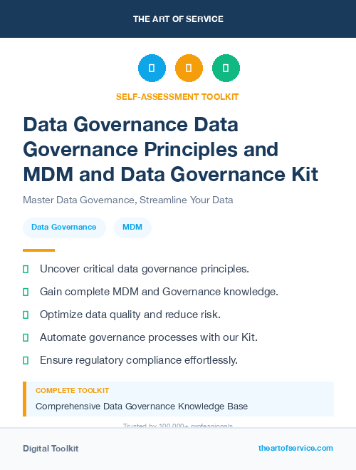 Data Governance Data Governance Principles and MDM and Data Governance Kit