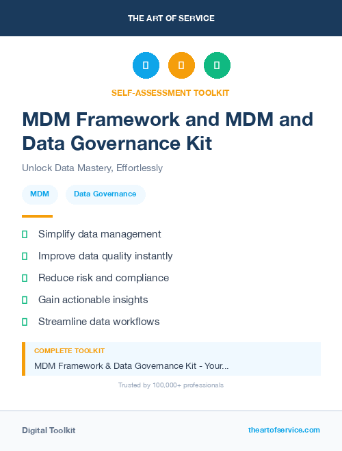 MDM Framework and MDM and Data Governance Kit