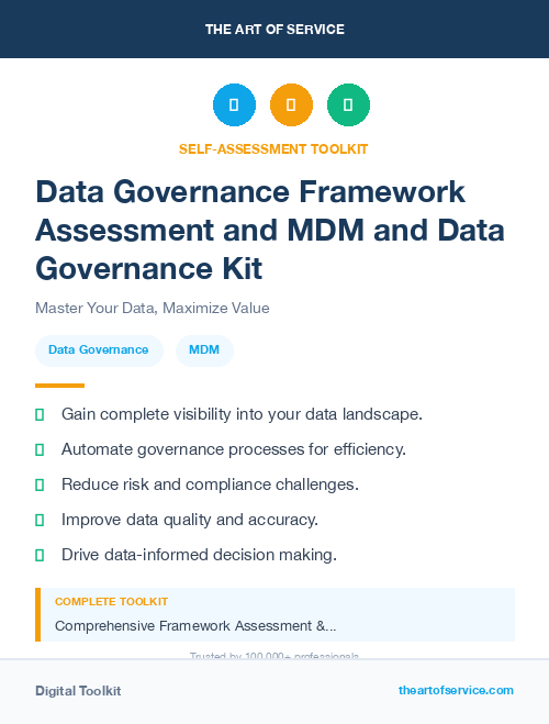 Data Governance Framework Assessment and MDM and Data Governance Kit