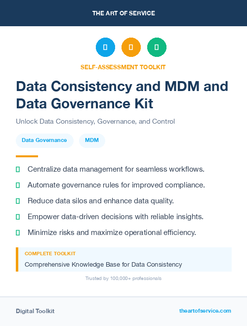 Data Consistency and MDM and Data Governance Kit