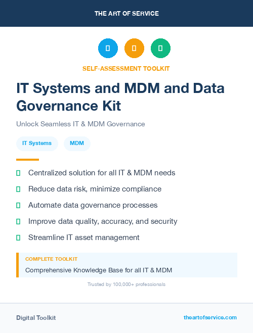 IT Systems and MDM and Data Governance Kit