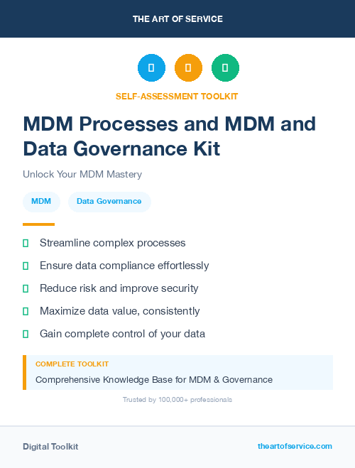 MDM Processes and MDM and Data Governance Kit