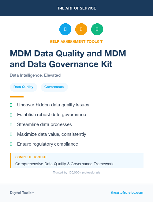 MDM Data Quality and MDM and Data Governance Kit