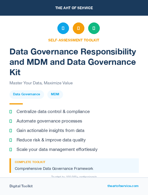 Data Governance Responsibility and MDM and Data Governance Kit
