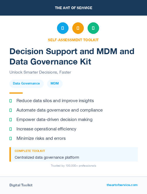 Decision Support and MDM and Data Governance Kit