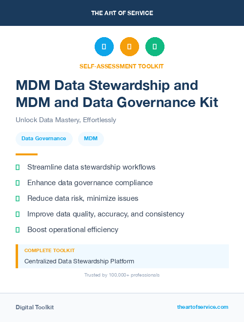 MDM Data Stewardship and MDM and Data Governance Kit
