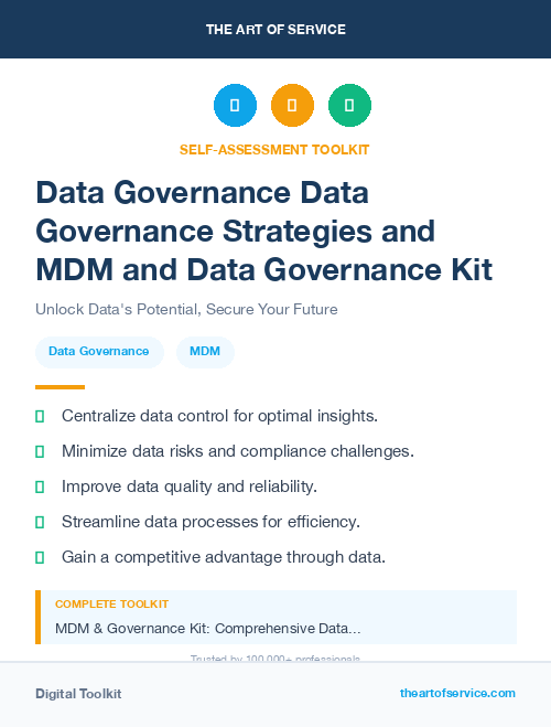 Data Governance Data Governance Strategies and MDM and Data Governance Kit