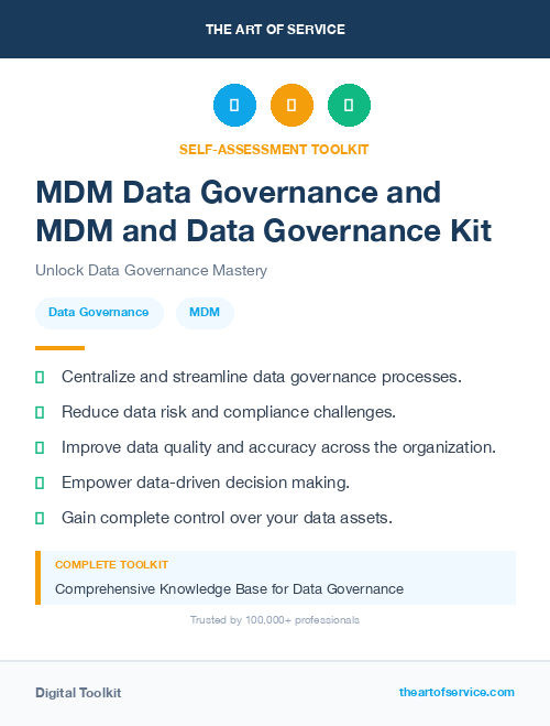 MDM Data Governance and MDM and Data Governance Kit