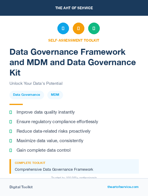 Data Governance Framework and MDM and Data Governance Kit