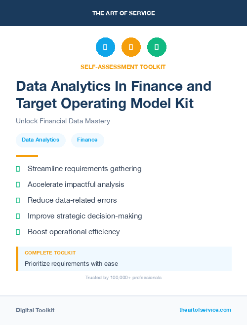 Data Analytics In Finance and Target Operating Model Kit