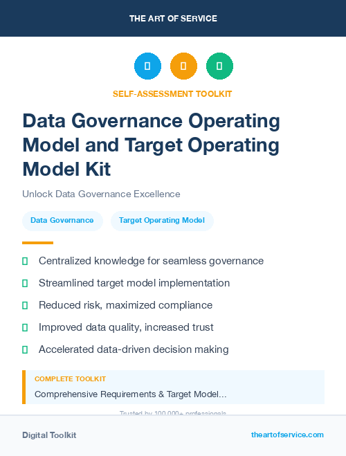 Data Governance Operating Model and Target Operating Model Kit