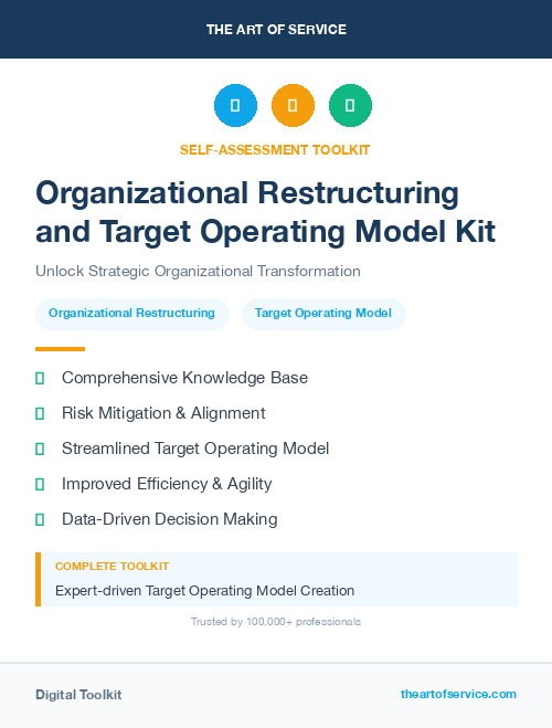 Organizational Restructuring and Target Operating Model Kit