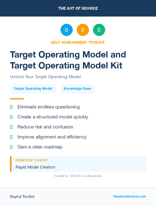 Target Operating Model and Target Operating Model Kit