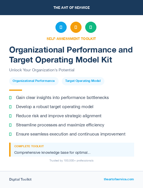 Organizational Performance and Target Operating Model Kit